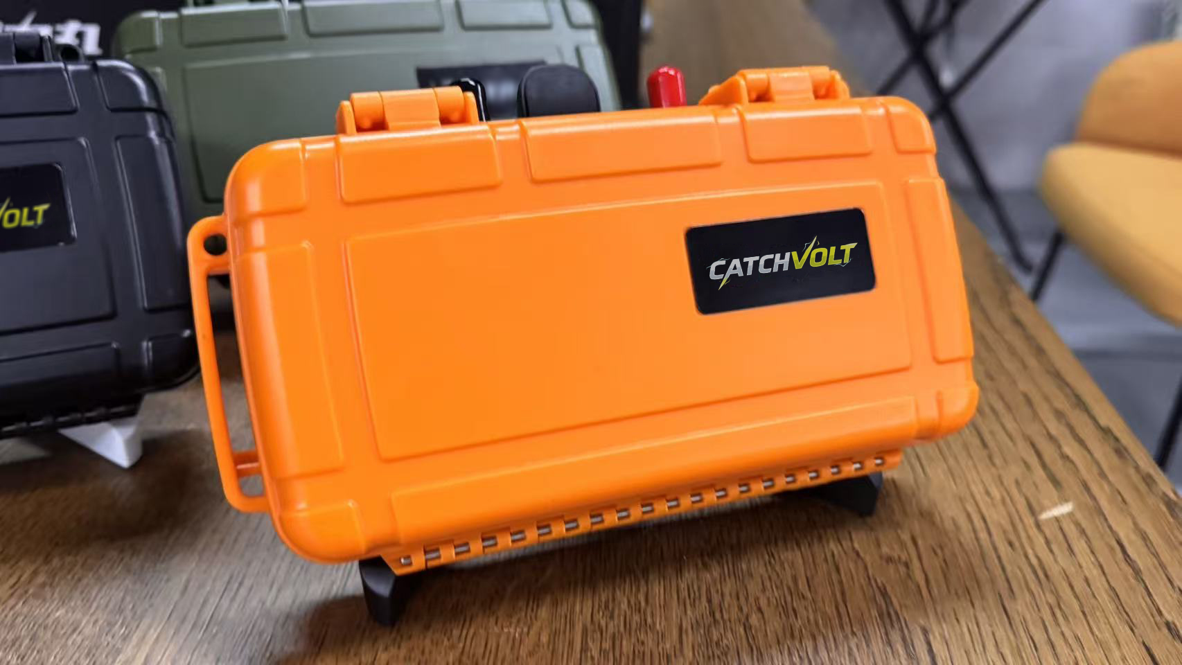 Orange portable battery case